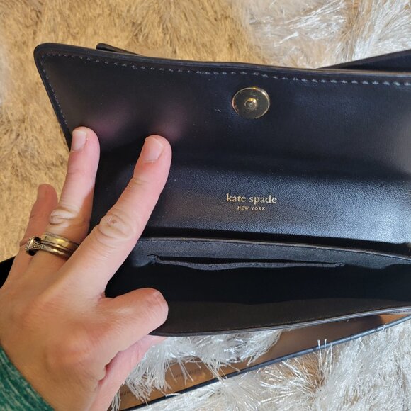 Kate Spade Bow Belt Bag Adjustable Leather L/XL Black